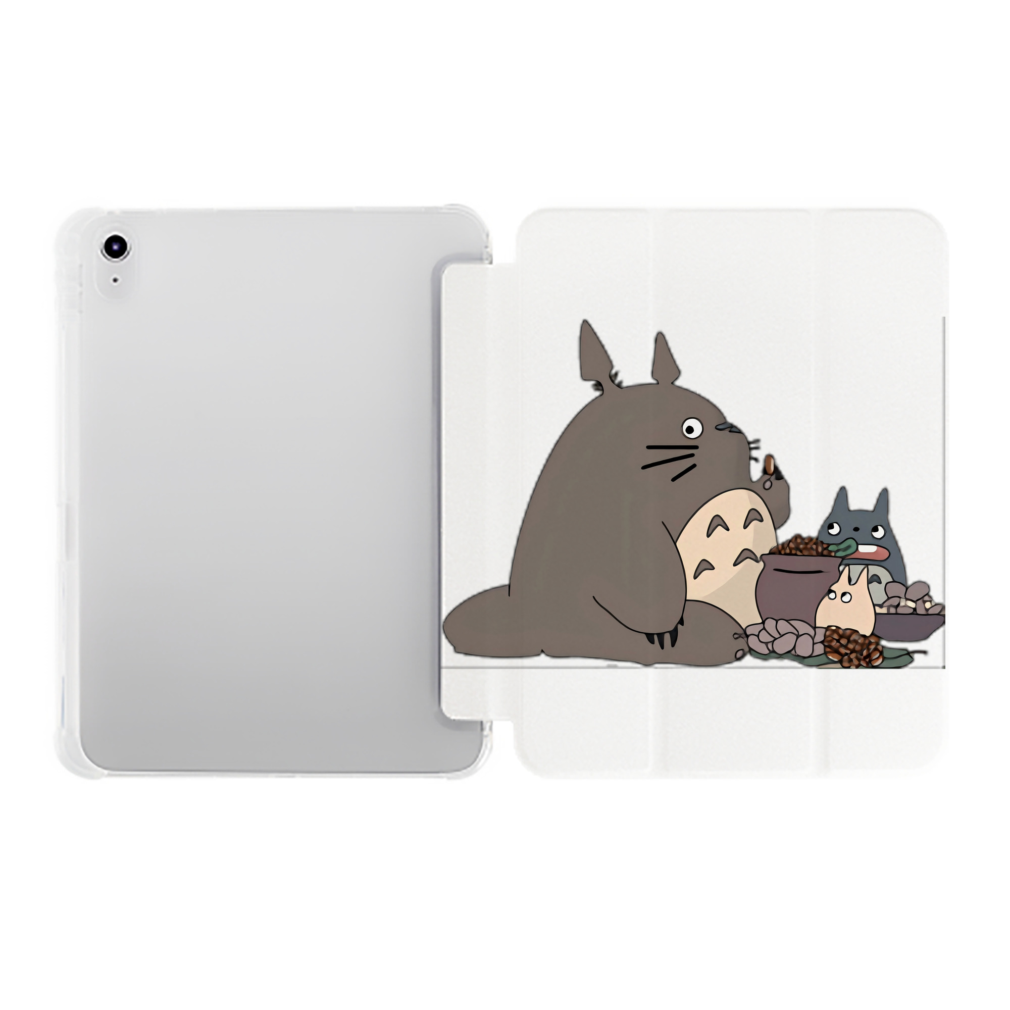 （画像用） となりのトトロ 草壁メイ 草壁サツキ My Neighbor Totoro Satsuki Kusakabe Mei Kusakabe IPad ケース ペン収納付き 三つ折りスタンド PUレザー×シリコン 対応機種9.5/10.5/10.9インチ